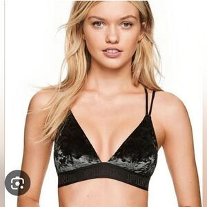NWOT, Set! VS PINK Velvet Bralette Outfit, Small